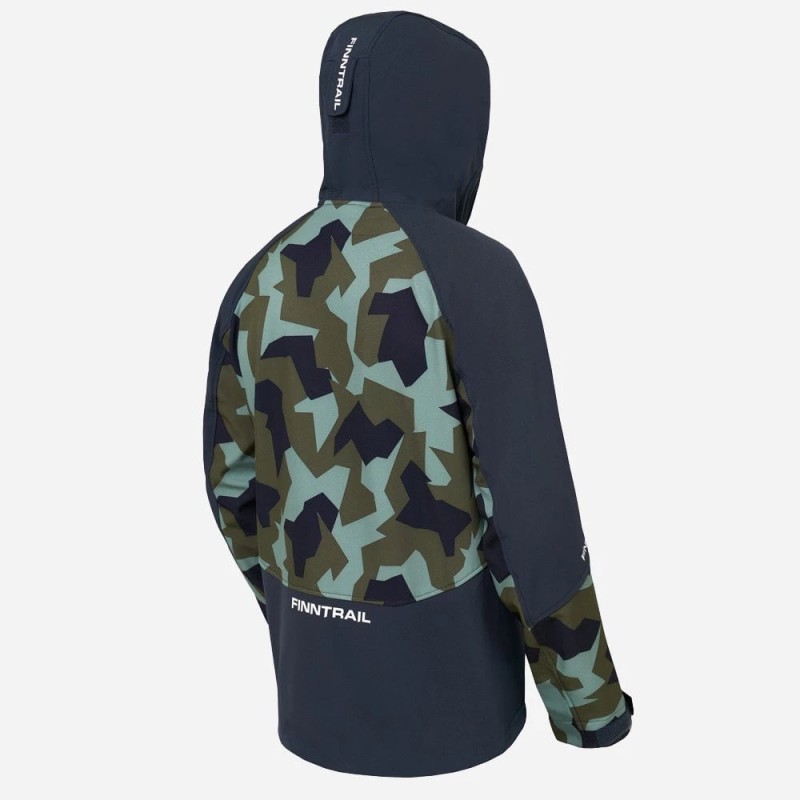 Куртка мужская Finntrail Tactic 1321, ткань Софтшелл, синий/камуфляж, размер 50-52 (L), 175-185 см