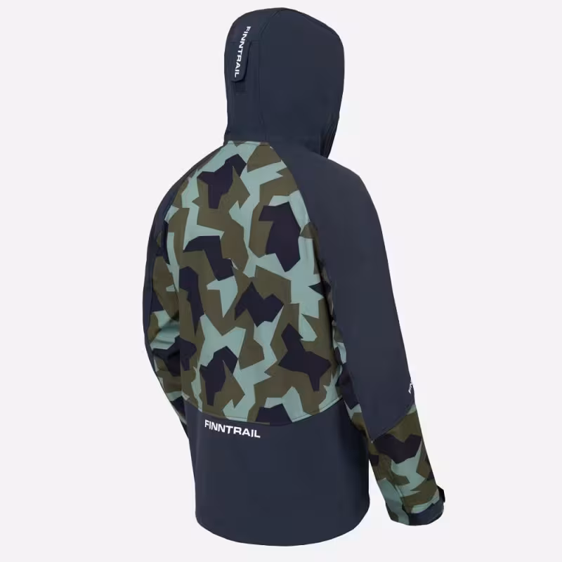 Куртка мужская Finntrail Tactic 1321, ткань Софтшелл, синий/камуфляж, размер 54-56 (XL), 180-190 см
