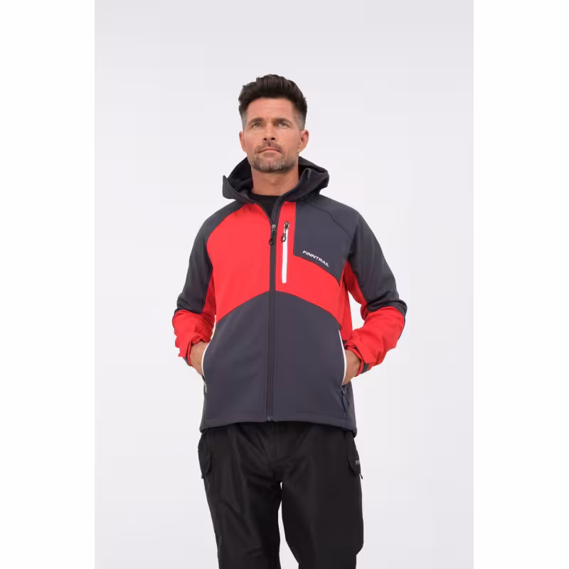 Куртка мужская Finntrail Tactic 1321, ткань Софтшелл, красный, размер 48-50 (M), 170-180 см