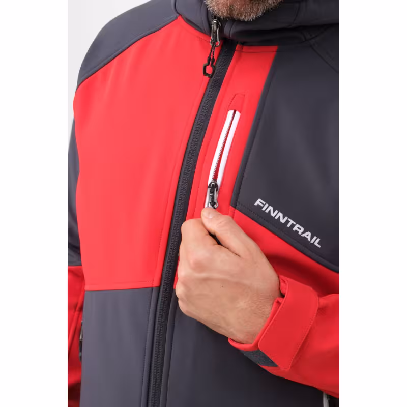 Куртка мужская Finntrail Tactic 1321, ткань Софтшелл, красный, размер 48-50 (M), 170-180 см