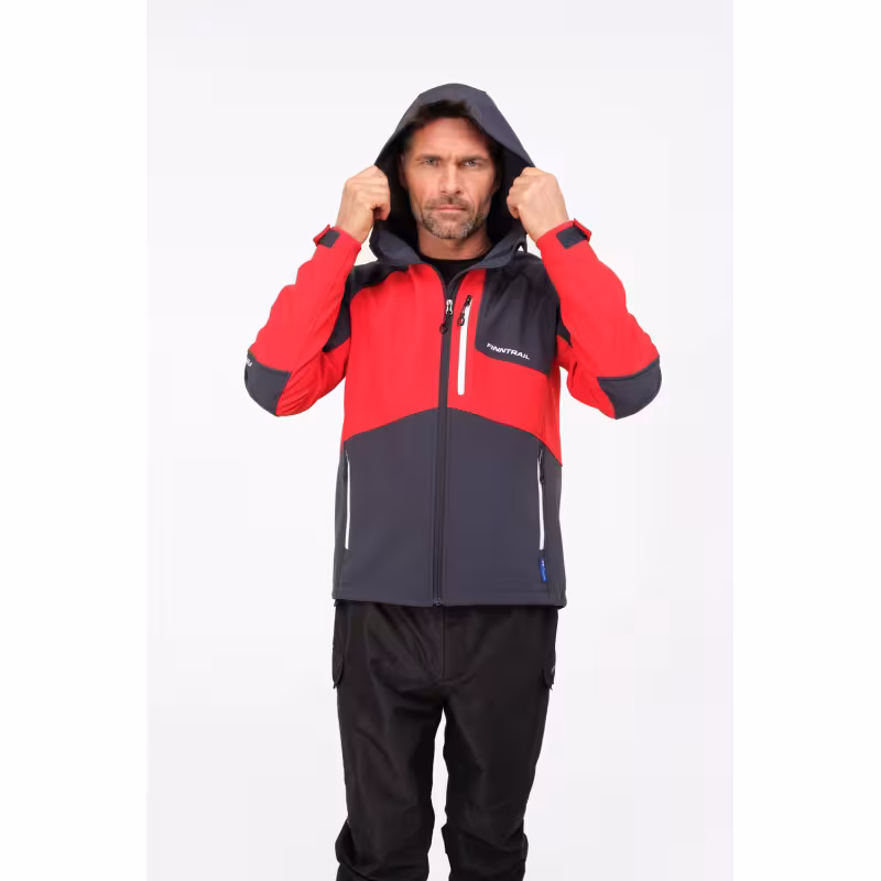 Куртка мужская Finntrail Tactic 1321, ткань Софтшелл, красный, размер 48-50 (M), 170-180 см