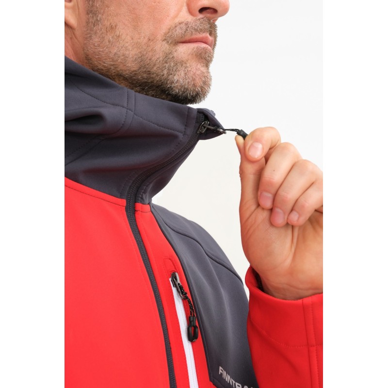 Термокуртка мужская Finntrail Tactic 1321, ткань Софтшелл, красный, размер 52-54 (XL), 180-190 см