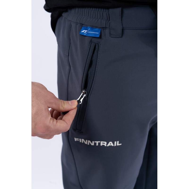 Брюки мужские Finntrail Nitro 4603, ткань Softshell, серый, размер 48-50 (L), 170-180 см