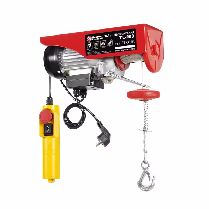 Таль электрическая тросовая Quattro Elementi TL-250, 0.25 т, 12 м