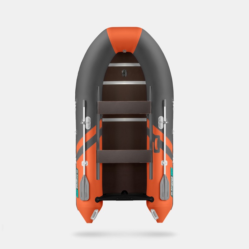 Надувная лодка ПВХ Gladiator B330S, пайол фанерный, оранжевый/темно-серый 