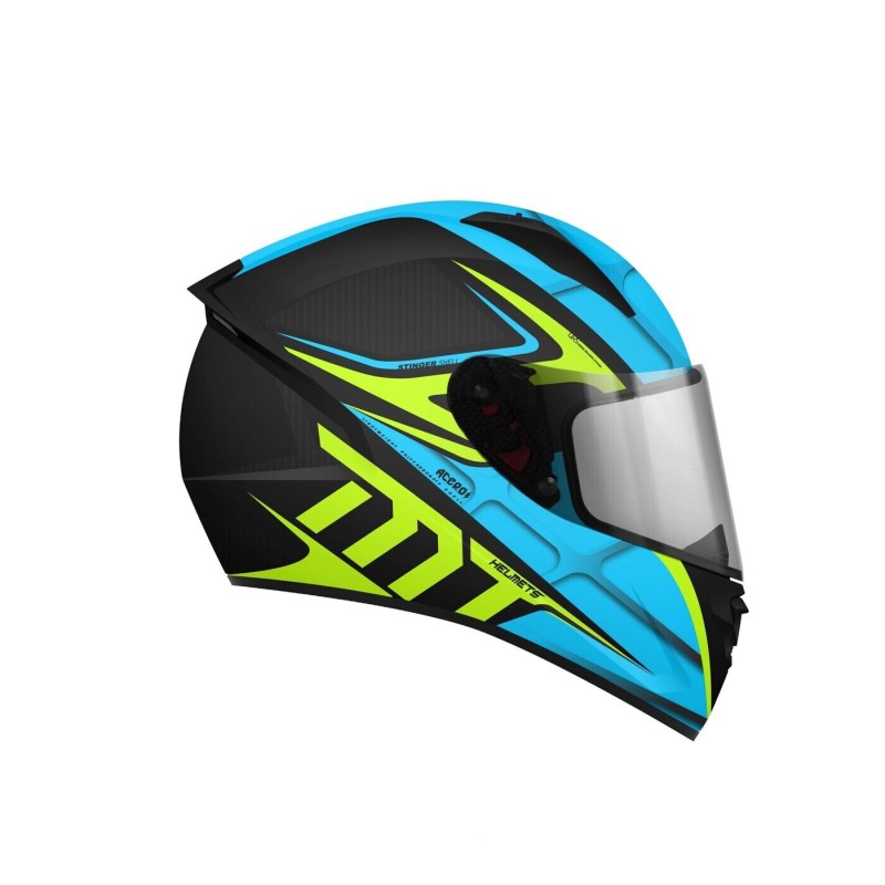 Мотошлем MT Helmets Stinger Acero C1 Gloss Blue, голубой, размер S