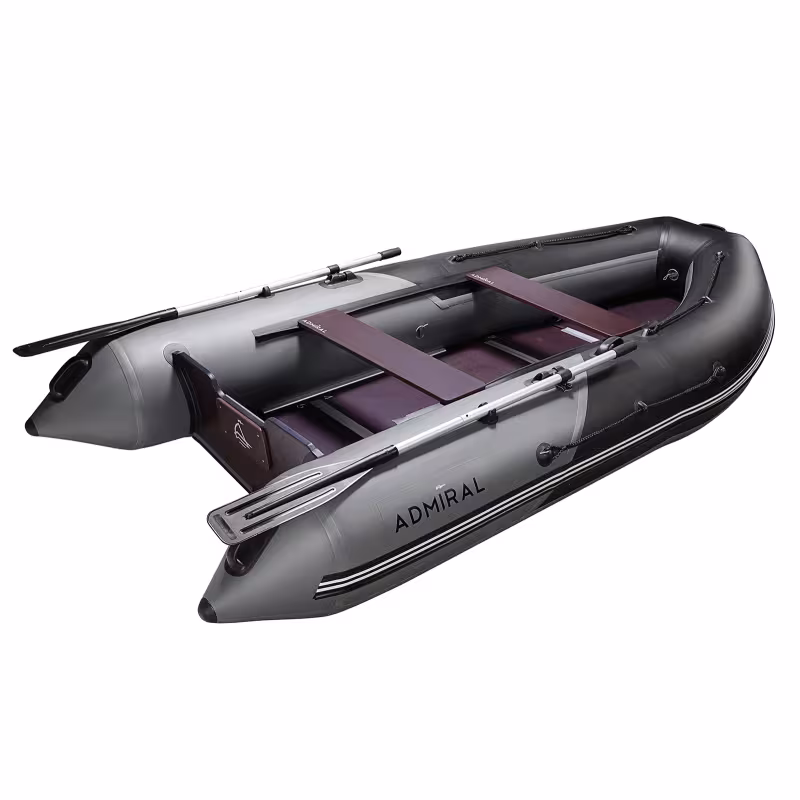 Надувная лодка ПВХ Адмирал 320 S Pro light, пайол фанерный, серый/черный