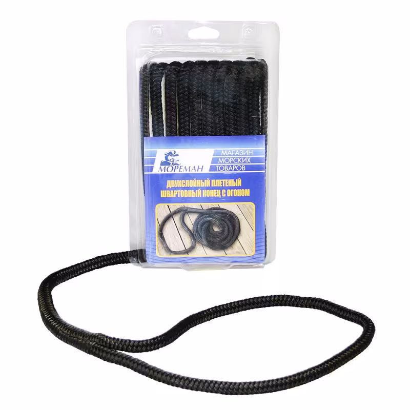Плетеный швартовый конец с огоном 9,5*3 мм, черный