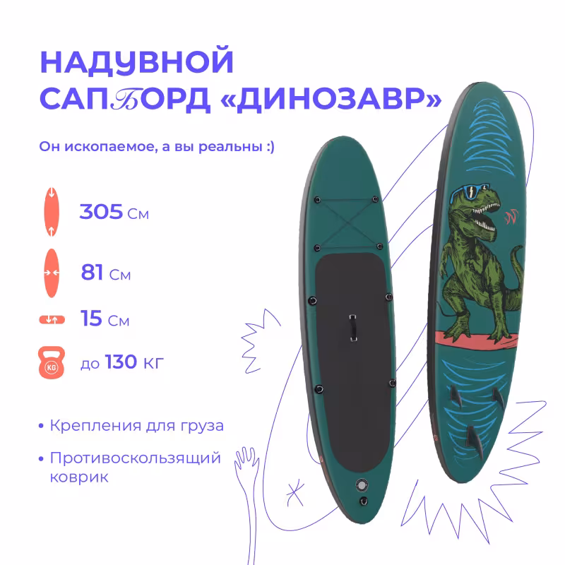 SUP-доска надувная Hiper Динозавр