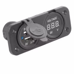 Гнездо зарядное USB двойное с вольтметром Osculati 10260612