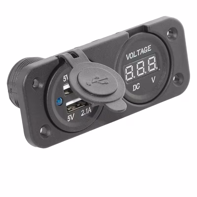 Гнездо зарядное USB двойное с вольтметром Osculati 10260612