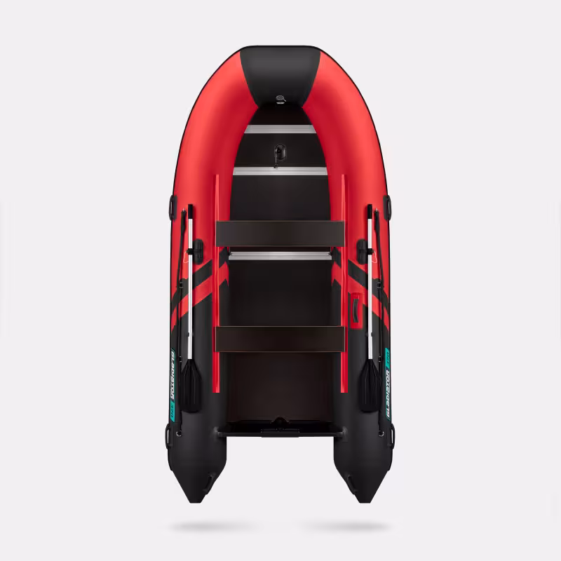 Надувная лодка ПВХ Gladiator B370S, пайол фанерный, красный/черный