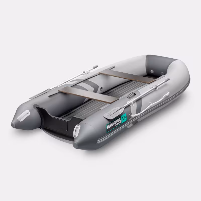 Надувная лодка ПВХ Gladiator E330S, НДНД, cветло-серый/темно-серый