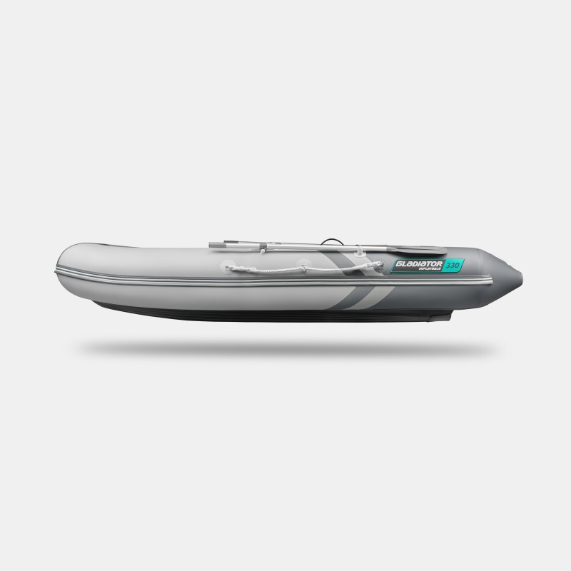 Надувная лодка ПВХ Gladiator E330S, НДНД, cветло-серый/темно-серый