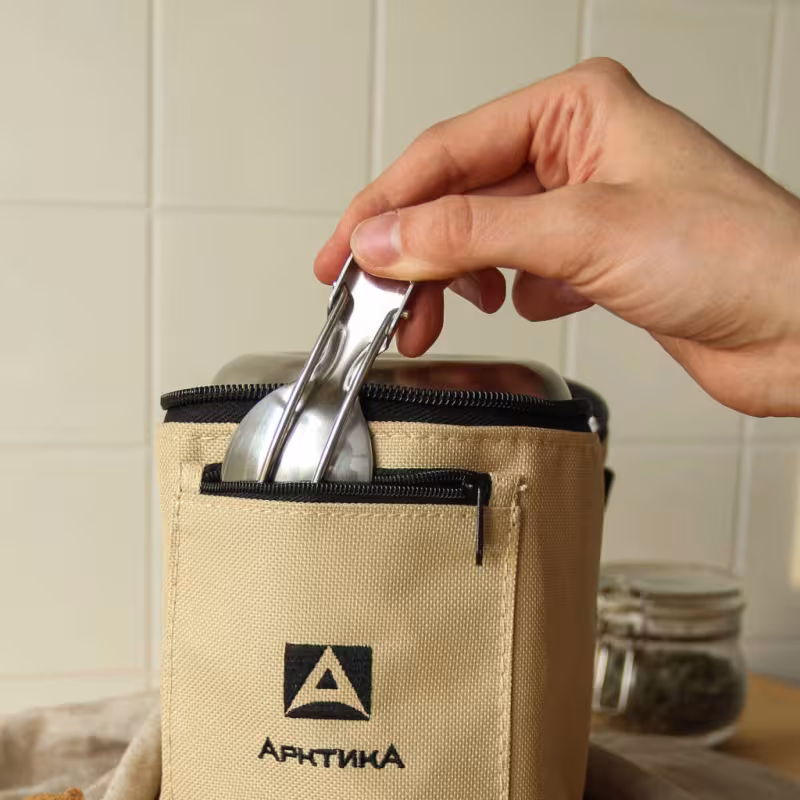 Термос в чехле Арктика 301-500А, 0.5 л, серебристый