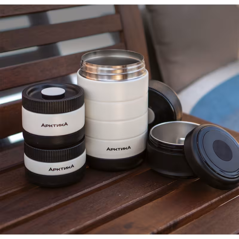 Термос с контейнерами Арктика 308-1300, 1.3 л, бежевый