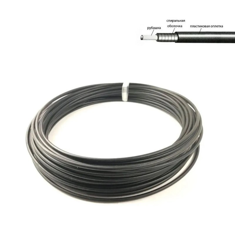 Оплётка троса переключения Forward 4.1 мм, продольное сечение, бухта 20 м, черный