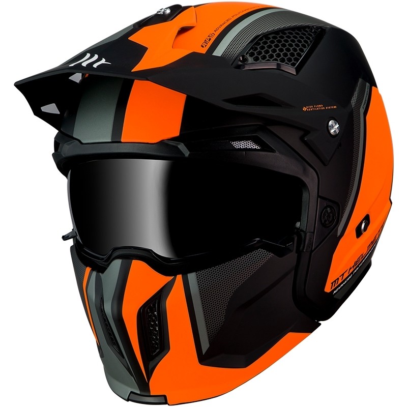 Мотошлем MT Helmets TR902XSV Streetfighter Twin C4, оранжевый, размер L