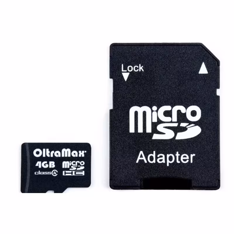 Карта памяти OltraMax 4 Gb microSDHC Class 4 с адаптером SD