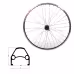 Колесо велосипедное в сборе УТ00024505 26", заднее, втулка Shunfeng SF-HB03R, под трещотку 6/7 скоростей, на гайках, V-Brake, двустеночный обод