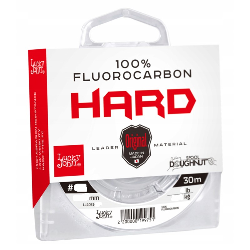 Леска флюорокарбоновая Lucky John Fluorocarbon Hard 0.20 мм, 3.05 кг, 30 м