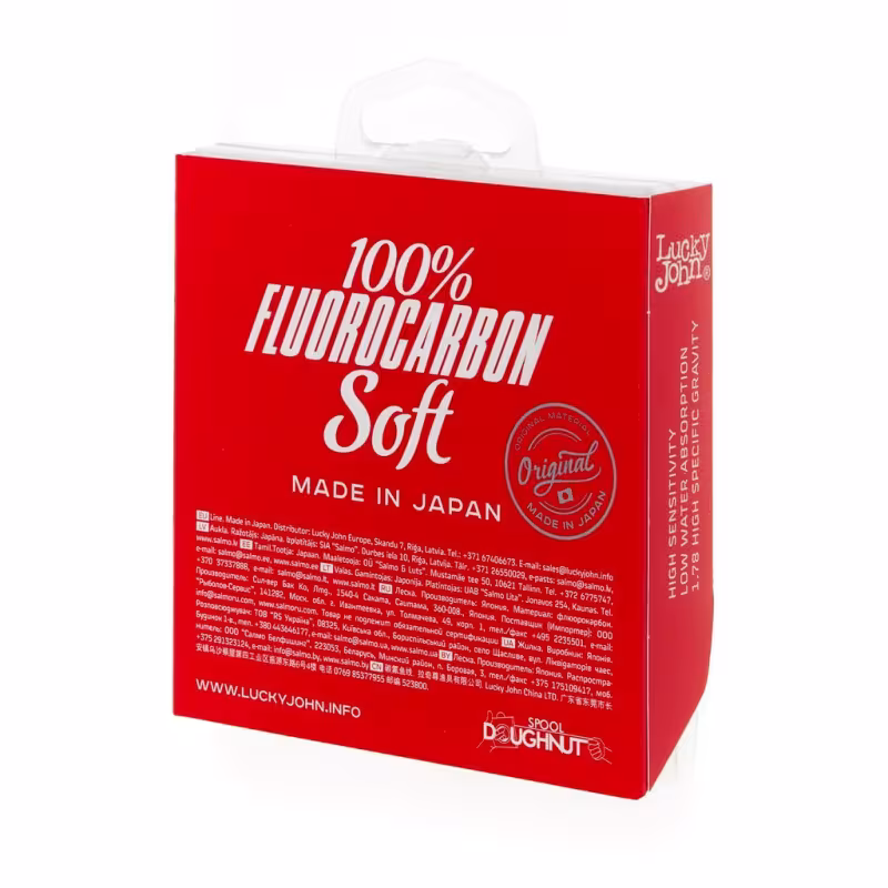 Леска флюорокарбоновая Lucky John Fluorocarbon Soft 0.18 мм, 2.2 кг, 100 м