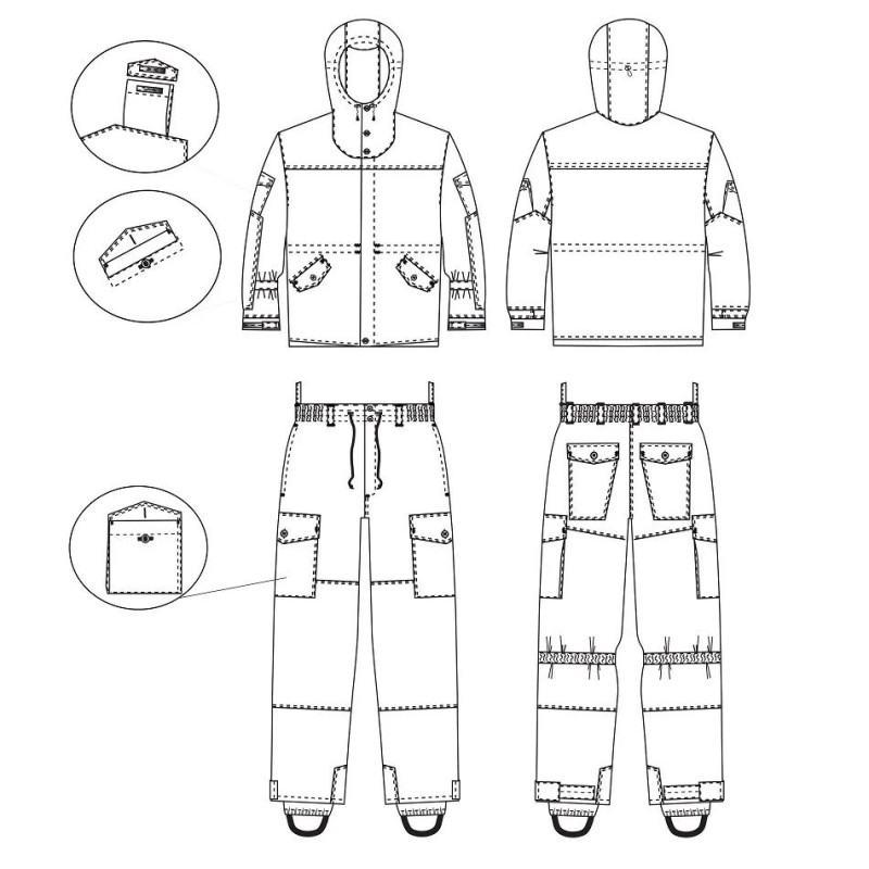  Костюм мужской Huntsman (Восток) Горка-3, ткань Смесовая Рип-Стоп, черный камуфляж, размер 44-46, 170-176 см 