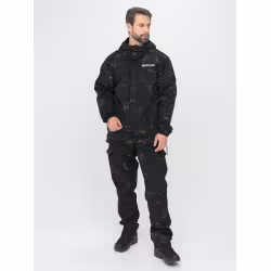 Костюм мужской Huntsman Горка-3, ткань Смесовая Рип-Стоп, черный камуфляж, размер 44-46, 170-176 см