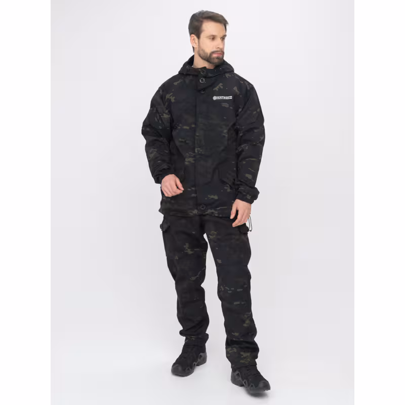 Костюм мужской Huntsman (Восток) Горка-3, ткань Смесовая Рип-Стоп, черный камуфляж, размер 44-46, 182-188 см 