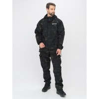 Костюм мужской Huntsman Горка-3, ткань Смесовая Рип-Стоп, черный камуфляж, размер 48-50, 170-176 см