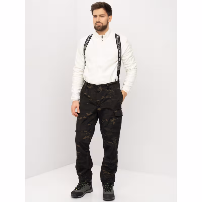 Костюм мужской Huntsman Горка-3, ткань Смесовая Рип-Стоп, черный камуфляж, размер 52-54, 182-188 см