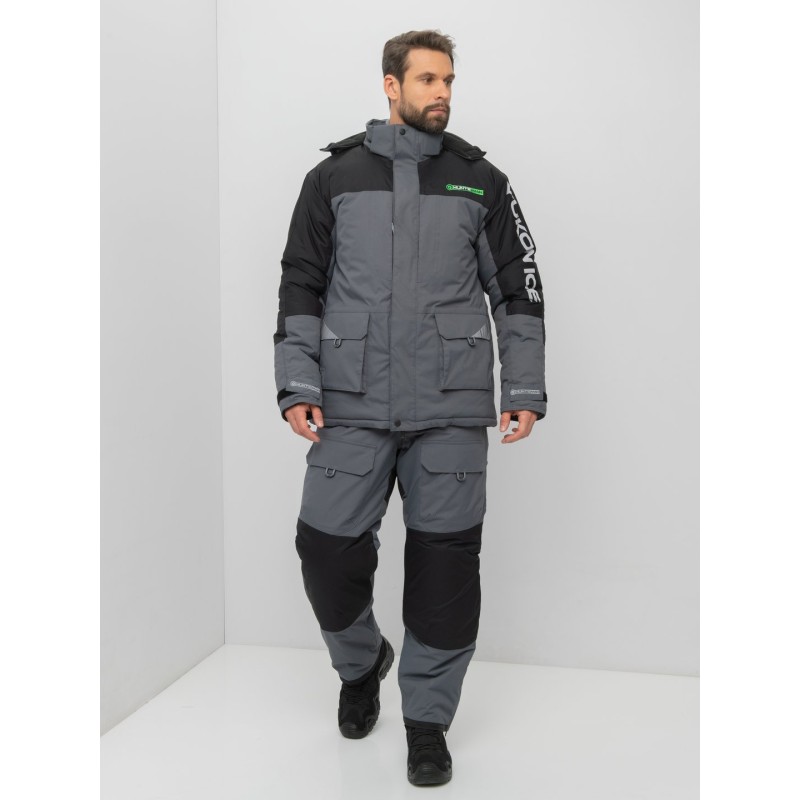 Костюм мужской Huntsman (Восток) Yukon Ice, ткань Breathable, серый/черный, размер 44-46, 170-176 см