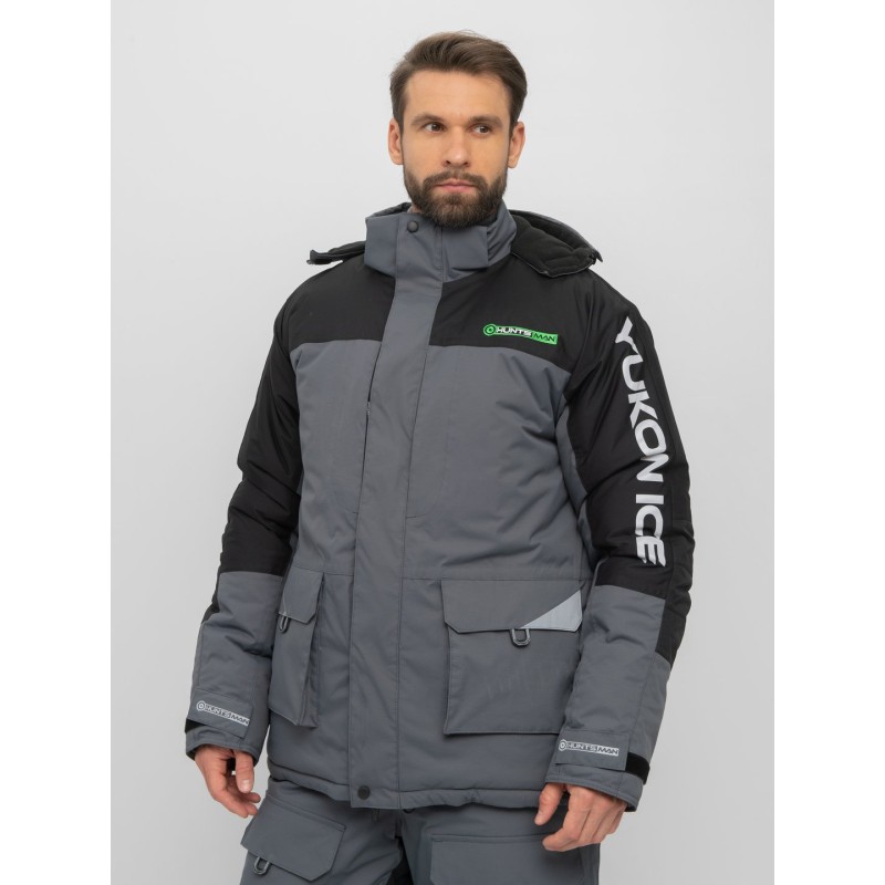 Костюм мужской Huntsman (Восток) Yukon Ice, ткань Breathable, серый/черный, размер 44-46, 170-176 см