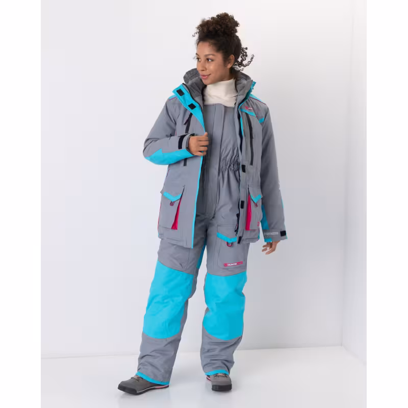 Костюм женский Huntsman Siberia Lady, ткань Breathable, серый/голубой, размер 44-46, 170-176 см