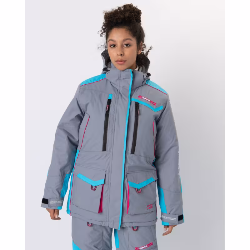 Костюм женский Huntsman Siberia Lady, ткань Breathable, серый/голубой, размер 44-46, 170-176 см