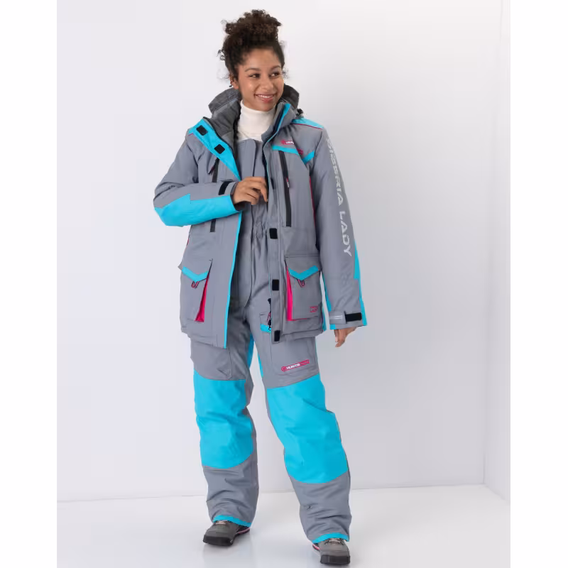 Костюм женский Huntsman Siberia Lady, ткань Breathable, серый/голубой, размер 48-50, 170-176 см