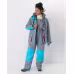 Костюм женский Huntsman Siberia Lady, ткань Breathable, серый/голубой, размер 52-54, 170-176 см