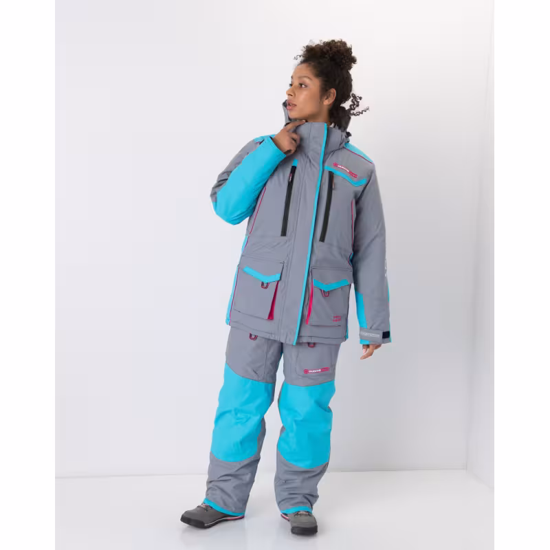 Костюм женский Huntsman Siberia Lady, ткань Breathable, серый/голубой, размер 52-54, 170-176 см