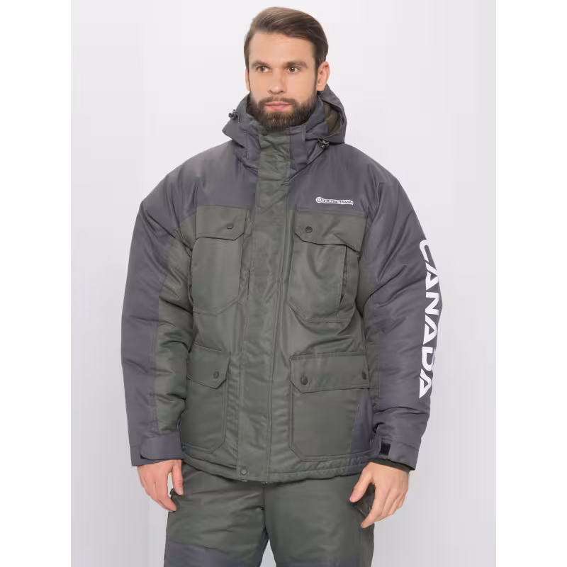 Костюм мужской Huntsman (Восток) Канада, ткань Оксланд, хаки/графит, размер 48-50, 182-188 см