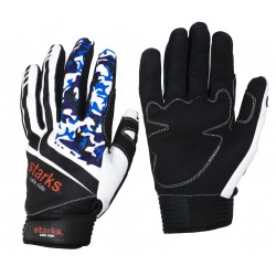Мотоперчатки Starks Antares, текстиль, черный/белый/синий, размер XL
