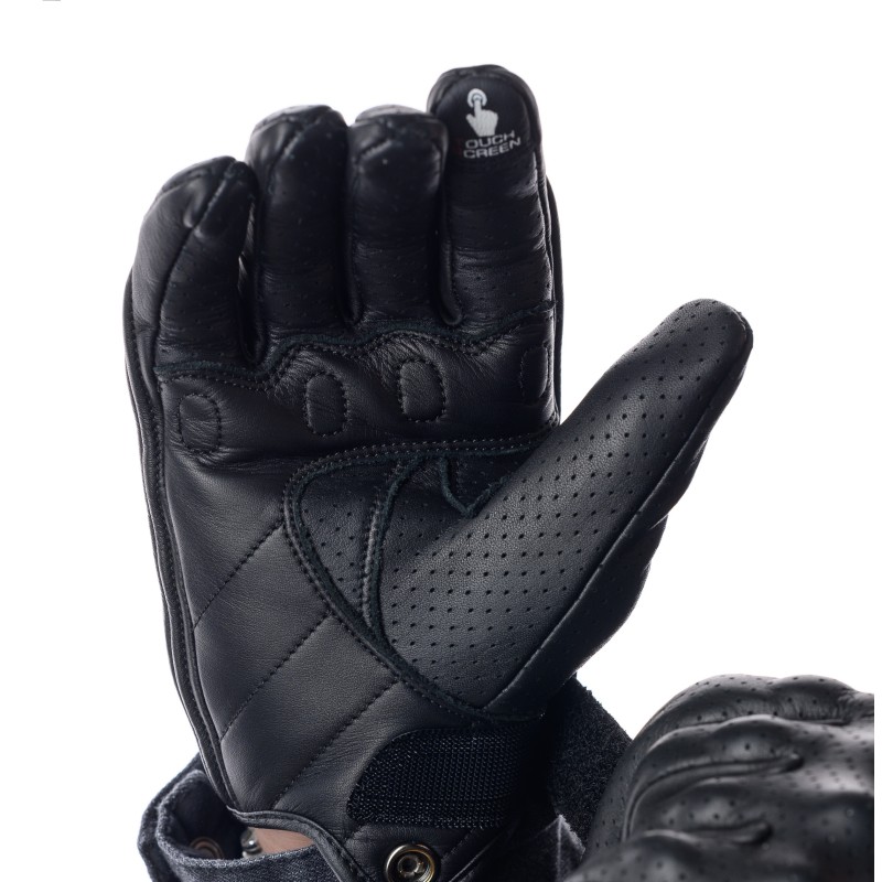 Мотоперчатки Starks Alfa, кожа, черный, размер L