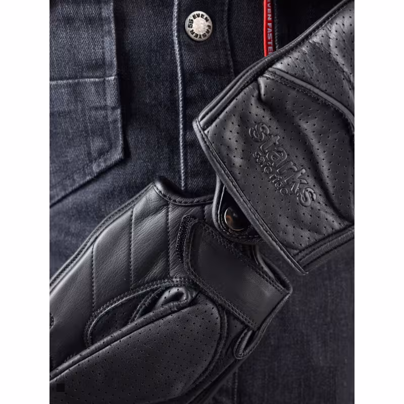 Мотоперчатки Starks Alfa, кожа, черный, размер L