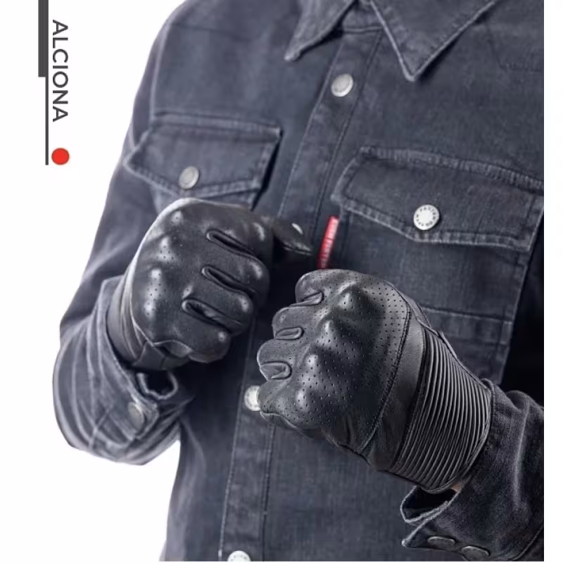 Мотоперчатки Starks Alciona, кожа, черный, размер L