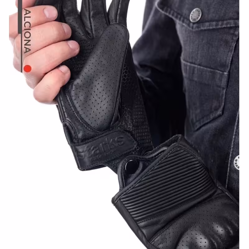 Мотоперчатки Starks Alciona, кожа, черный, размер L