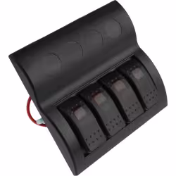 Панель бортового питания AES.Co, 4 переключателя с предохранителями, AES1214314, черный