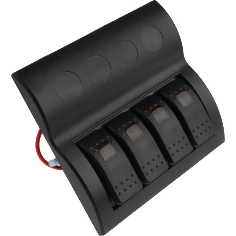 Панель бортового питания AES.Co, 4 переключателя с предохранителями, AES1214314, черный