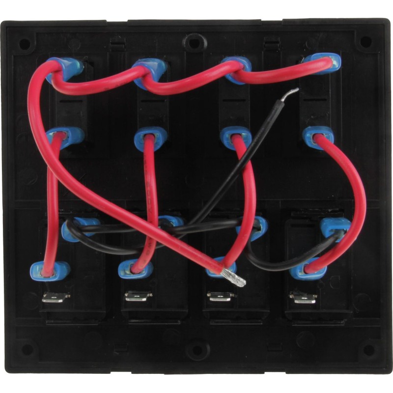 Панель бортового питания AES.Co, 4 переключателя с предохранителями, AES1214314, черный