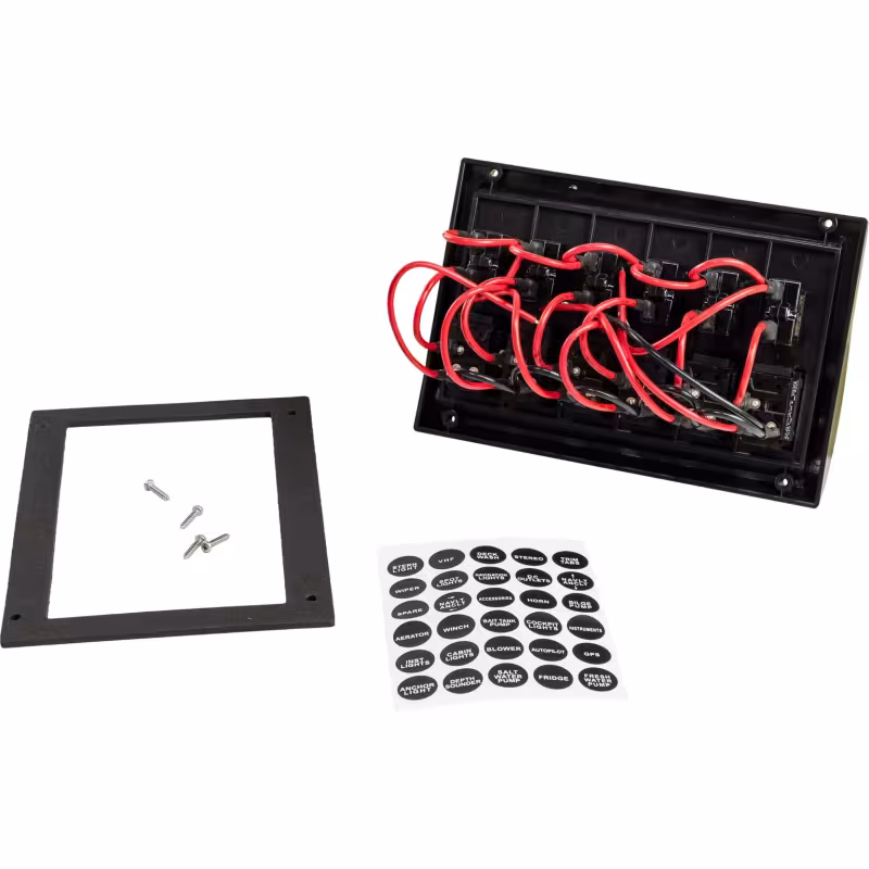 Панель бортового питания ААА , 6 переключателей, индикация, автоматы, 10016-BK, черный