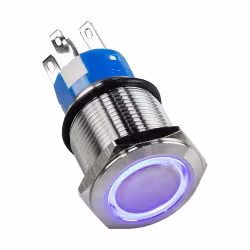 Кнопка включения с фиксацией AAA A9C1B12VZS, 12 В, синяя