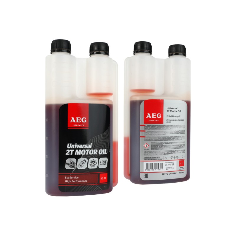 Масло моторное минеральное для 2T двигателей Universal AEG, 30744, 1.0 л 